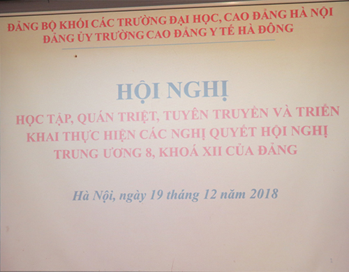 Hội nghị học tập, quán triệt, tuyên truyền và triển khai thực hiện Nghị quyết Hội nghị Trung ương 8 khóa XII của Đảng