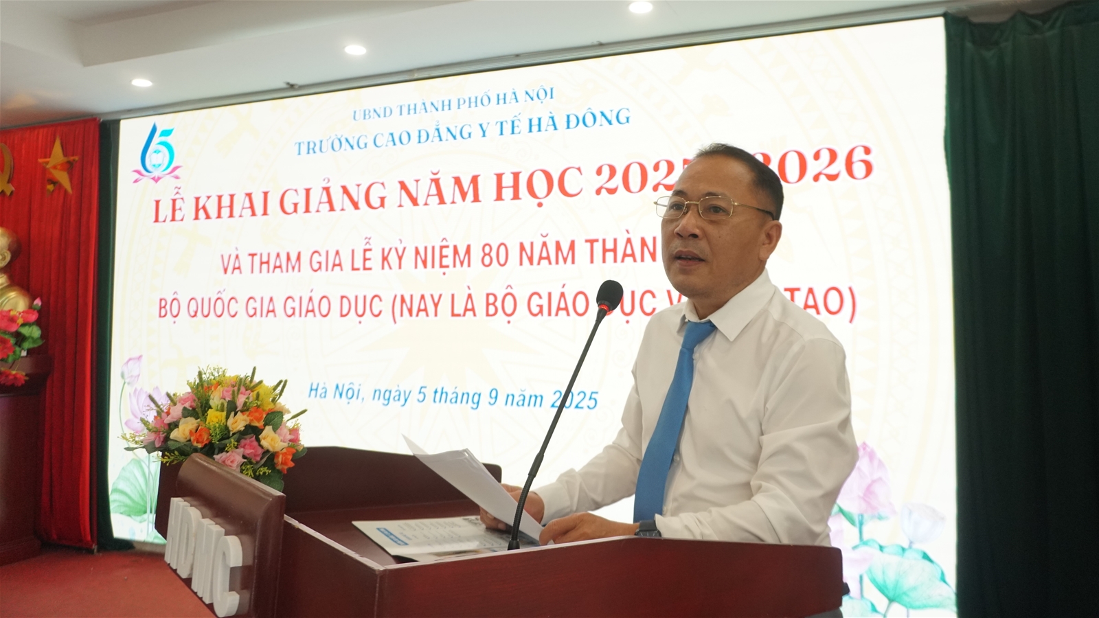 Kỷ niệm 80 năm ngành Giáo dục và Khai giảng năm học 2025 - 2026 tại Trường Cao đẳng Y tế Hà Đông