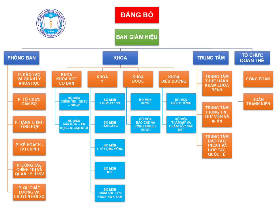 Cơ cấu tổ chức Trường Cao đẳng Y tế Hà Đông
