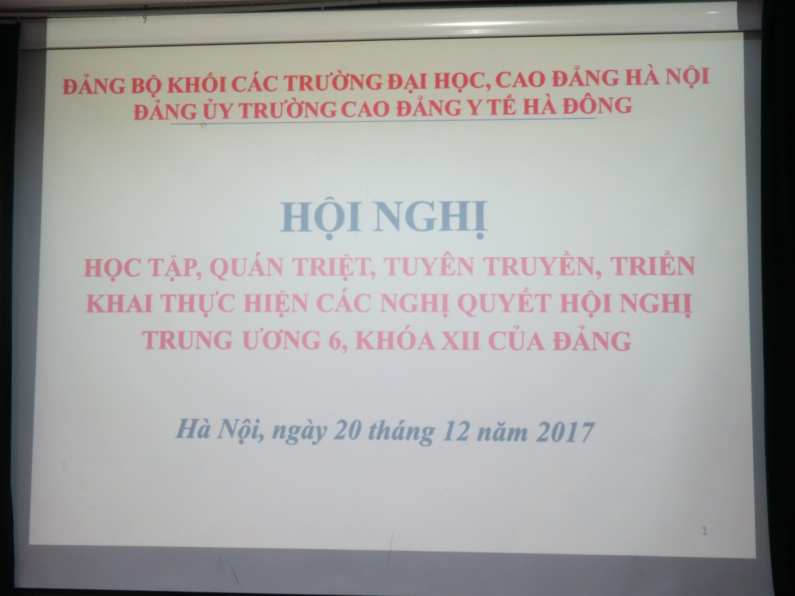 Hội nghị học tập, quán triệt, tuyên truyền và triển khai thực hiện Nghị quyết Hội nghị Trung ương 6 khóa XII của Đảng