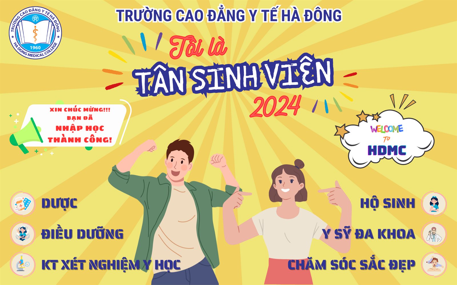 Trường Cao đẳng Y tế Hà Đông chào đón Tân sinh viên Trung Cấp, Cao đẳng chính quy năm 2024 nhập học Đợt 1